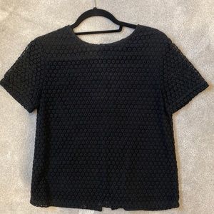 Theory size small button back shirt with point flower detail